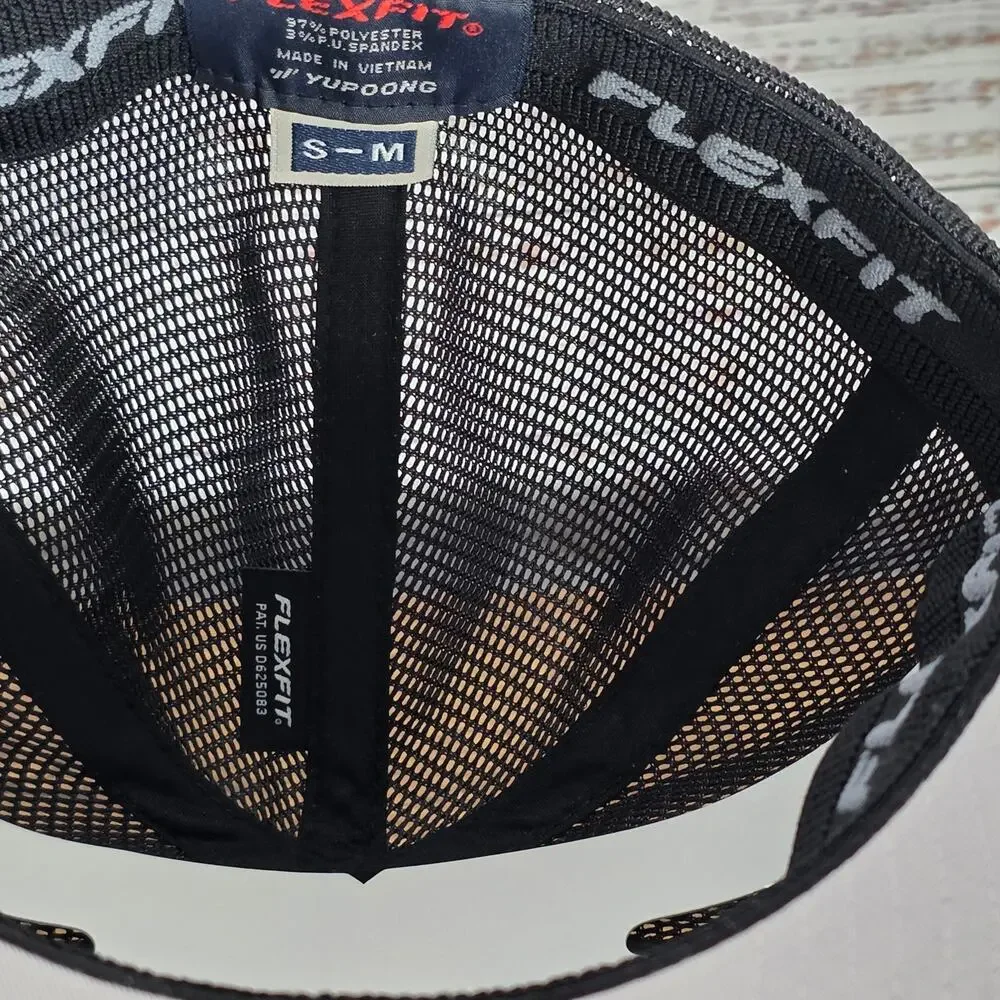 Flexfit Gray Plain Fitted Mesh Baseball Cap Men's Size S/M